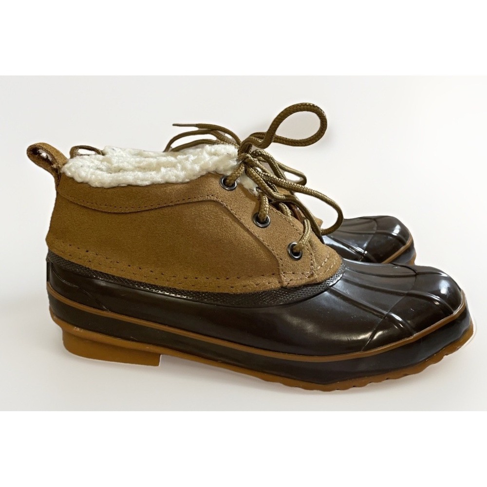 Bass Tamarack‎ Womens S 7 Steel Shank Leather Rubber Sherpa Lined Mud Work Boots